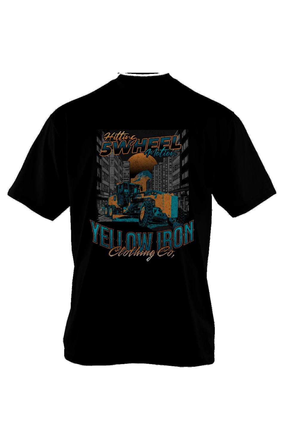 Oversized Heavyweight T Shirt Double Print 5 Wheel Motion