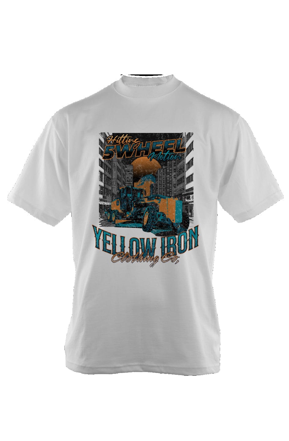 Oversized Heavyweight T Shirt Double Print 5 Wheel Motion