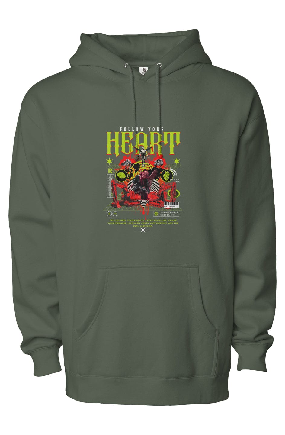 independent heavyweight pullover hoodie two print Follow Ur Heart