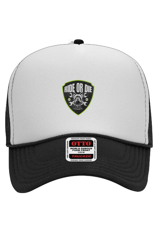 Otto White/Black 5 Panel Trucker Hat