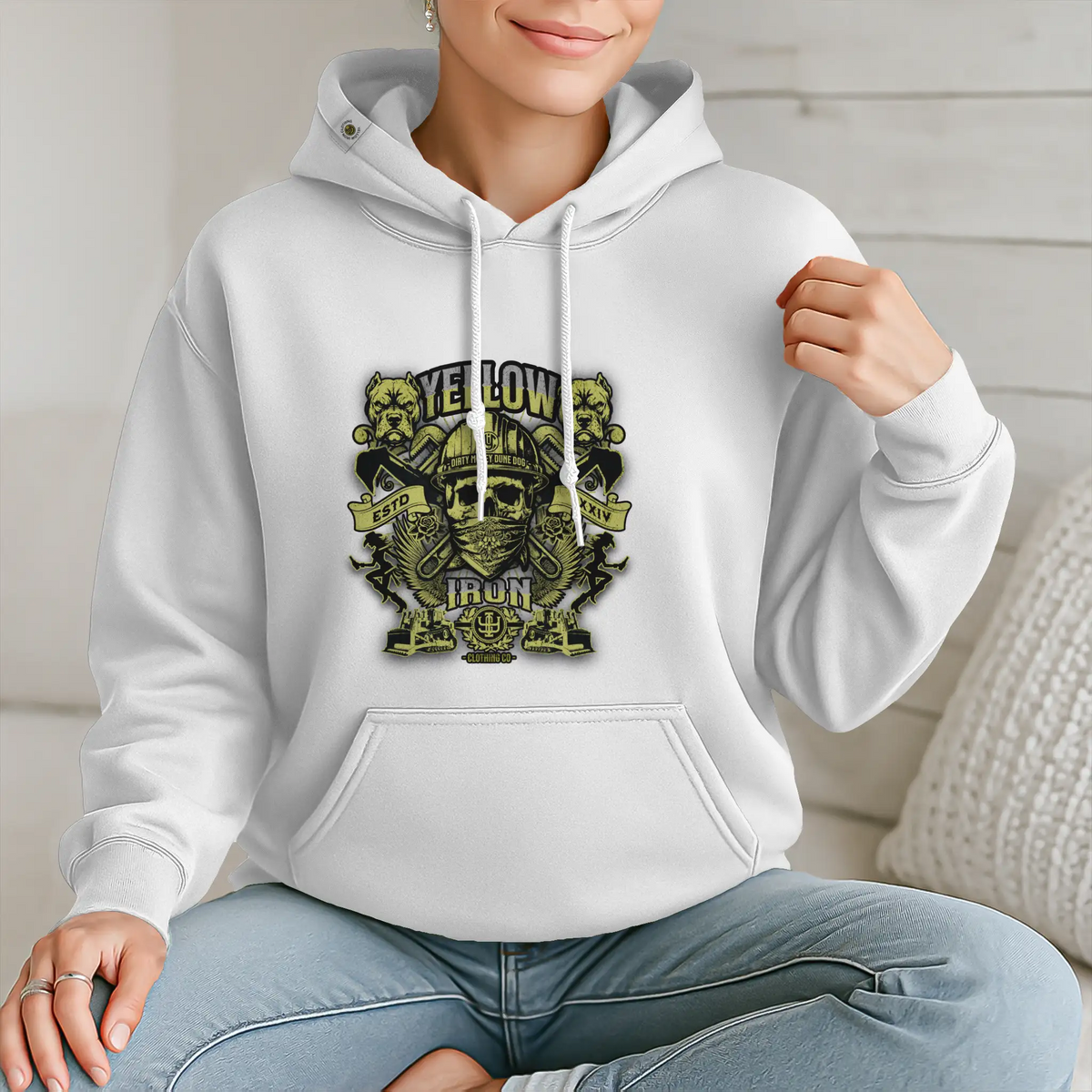 Yellow Iron OG Dune Dog pullover hoody