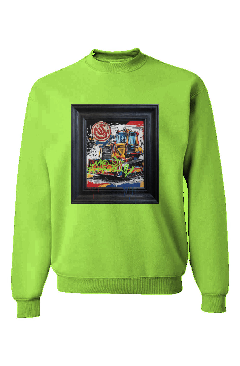 Yellow Iron Dozer Art Sweatshirt